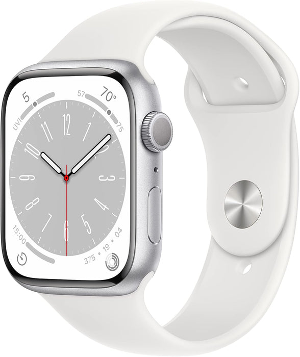 Apple Watch Series 8 45mm Black w/ White Strap (GPS & Cellular) - Grade A Condition
