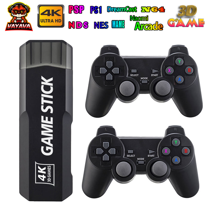 X2 Game Console Stick - 4k Plugin Retro Arcade Game Stick w/ 2x Controllers and 10000+ Games