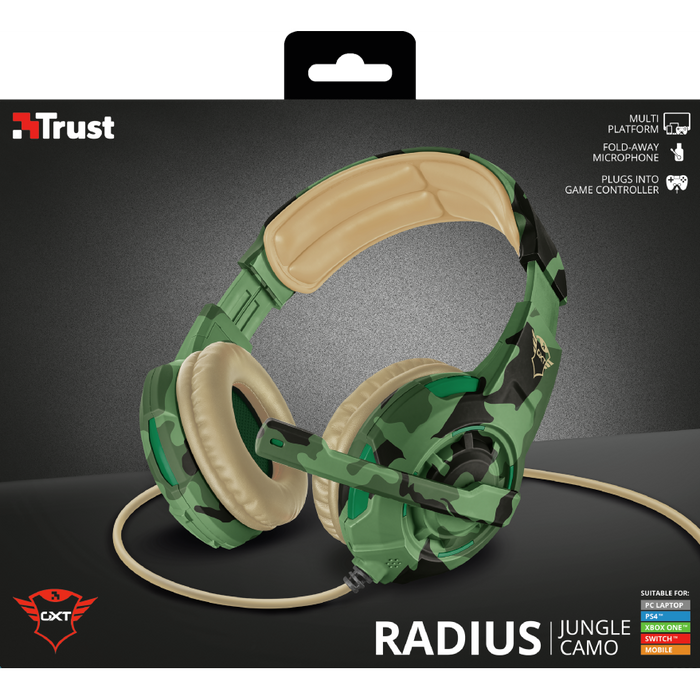 TRUST GXT 310C Radius Gaming Headset - Jungle Camo - wirelessphones