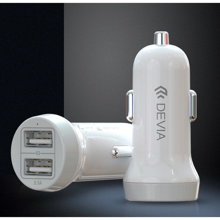 Devia - 3.1A Dual USB Port Car Adapter & 1m Non-MFI Lightning Cable