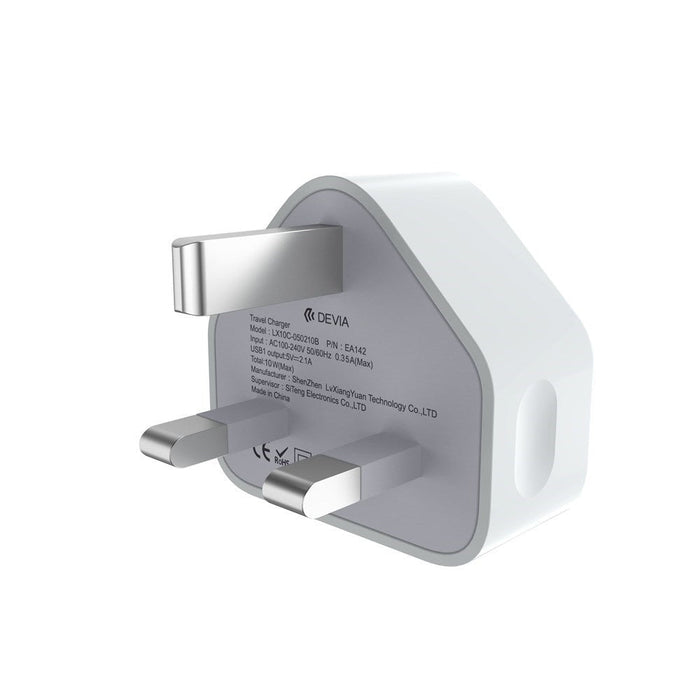 Devia - 1A USB 3-Pin UK Charging Plug