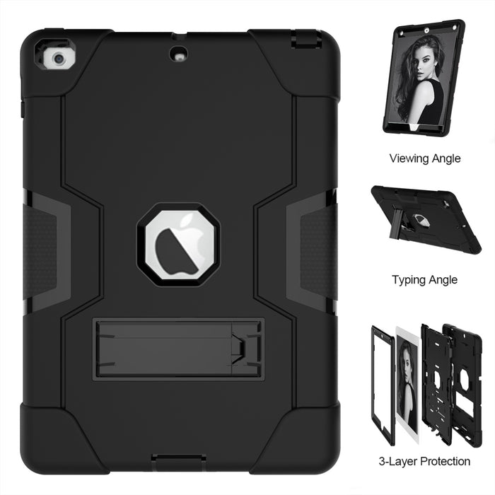 iPad 9th/8th/7th 10.2 inch Hard Case Survivor with Stand Black