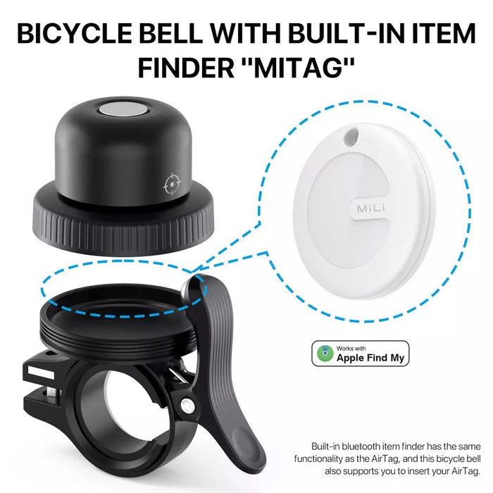 MiLi - MiBell MFI (Apple Approved) Find My Item Finder & Bicycle E-Scooter Bell