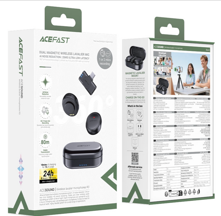 ACEFAST Wireless Noise Reduction Lavalier Microphone