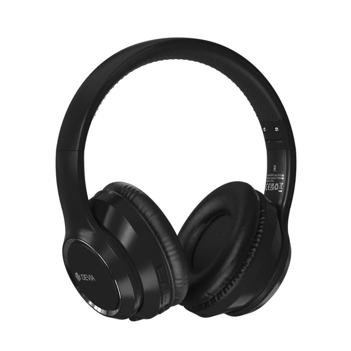 Devia Foldable On-Ear Wireless Bluetooth Headphones - Black