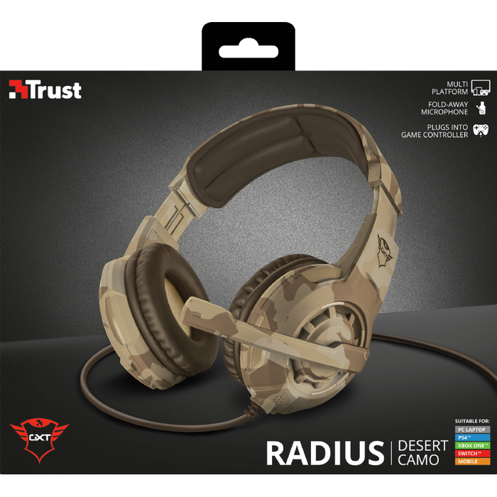 TRUST GXT 310D Radius Gaming Headset - Desert Camo - wirelessphones